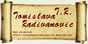 Tomislava Radivanović vizit kartica